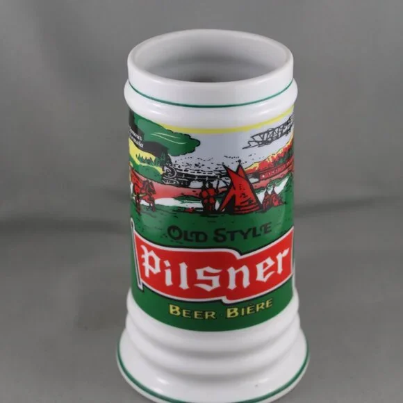 Beer Mug - Olde Style Pilsner Bottle Label Wrap Graphic - Ceramic Mug - Picture 3 of 8